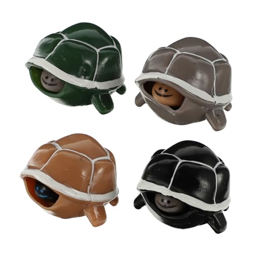 FELTECHELECTR 4Stücke Quetsch Schildkröte Stressabbau Toy mit Teleskopkopf für und Perfektes für Weihnachten und Geburtstage Sensorisches von FELTECHELECTR