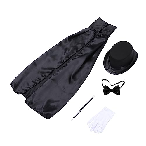 FELTECHELECTR 5-Teiliges Set Cosplay-Kostüm-Umhang Zauberer kostüm Anzug für Kinder Halloweenkostüm Kleider Zauberer Cosplay-Outfit Halloween-Zaubererkostüm bilden Kleidung Requisiten von FELTECHELECTR