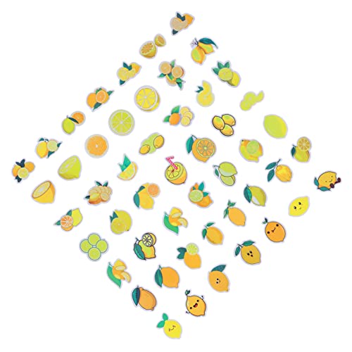FELTECHELECTR 50blätter Zitronen-Sticker Cartoon Aufkleber Für Laptop Skateboard Kühlschrank Und Kinderzimmer Dekoration wasserdichte Kreative Deko Aufkleber Für Projekte Und Scrapbooking von FELTECHELECTR