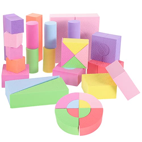 FELTECHELECTR 52Stücke Teiliges Geometrische Formen Bausteine aus Eva für Kleinkinder Lernspielzeug Farberkennung und Motorischen Fähigkeiten für Jahren von FELTECHELECTR