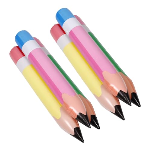 FELTECHELECTR 6 Stück Aufblasbare Bleistift Dekoration Teiliges PVC Große Überdimensionale Bleistifte für Schulanfang Party Klassenzimmer Garten Hängend Sicher Langlebig von FELTECHELECTR