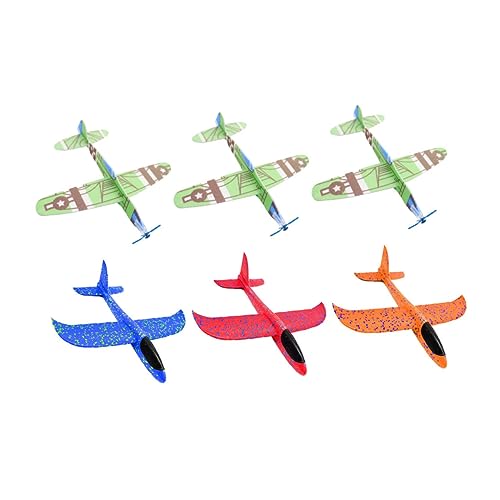 FELTECHELECTR 6er Set Handwurf Gleiter Verschiedene Flugzeugmodelle Aus Kreative Mini Flugzeuge Für Ideal Als 3 Große + 3 Kleine Modelle von FELTECHELECTR