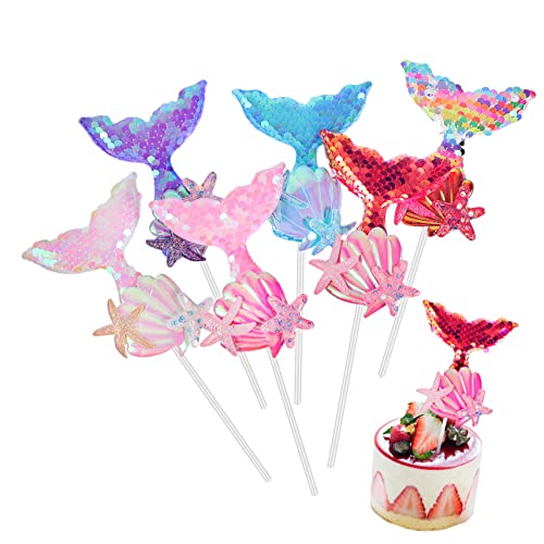 FELTECHELECTR 6 Stück Kuchendekoration Pailletten Kuchen Meerjungfrau -party - Prinzessinnenparty Partygeschenke Zum Thema Meerjungfrau Kuchendeckel Mit Meerjungfrauenflosse Stoff FELTECHELECTR 6 Stück Kuchendekoration Pailletten Kuchen Meerjungfrau -party - Prinzessinnenparty Partygeschenke Zum Thema Meerjungfrau Kuchendeckel Mit Meerjungfrauenflosse Stoff von FELTECHELECTR