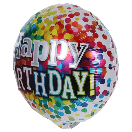 FELTECHELECTR 6 Stück Teiliges Happy Birthday Folienballon Runde Bunte Heliumballons aus Aluminiumfolie Leichte Polyesterfolie Wiederverwendbar Schnelle Befüllung Partydekoration für Geburtstag von FELTECHELECTR