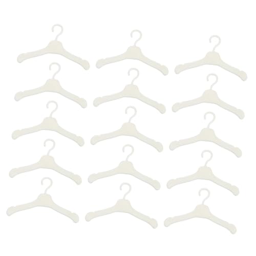 FELTECHELECTR 60 Stück Teiliges Miniatur Kunststoff Puppenkleiderbügel Weiß Kompakte Mini House Clothes Hanger für Puppenmäntel Kleider und Röcke Praktisches Puppenhaus Zubehör zur Ordentlichen von FELTECHELECTR