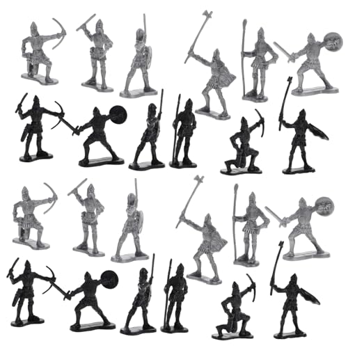 FELTECHELECTR 60Stücke Ritter Actionfiguren aus Geschichtsspielzeug für Unterricht und Klassenzimmerprojekte Mittelalterliche und Römische Soldaten von FELTECHELECTR