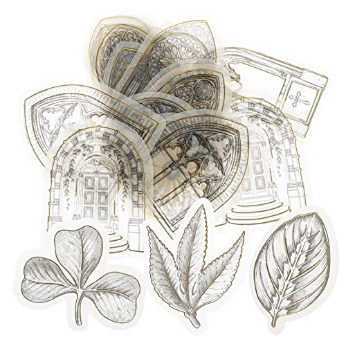 FELTECHELECTR Scrapbooking-Aufkleber-Set 60 Stück Goldfolien-Aufkleber Für Planer Dekorative Aufkleber Für Notizbücher von FELTECHELECTR