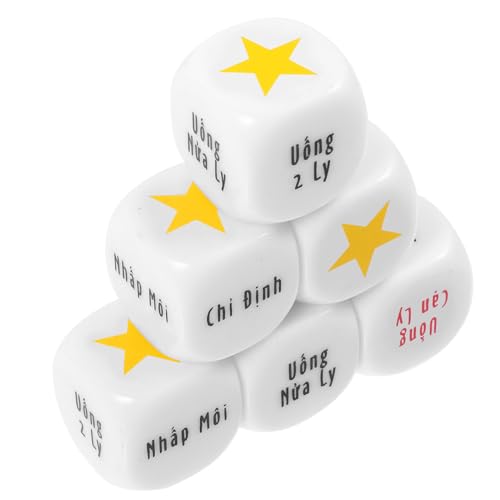 FELTECHELECTR 6 Stücke Vietnamesisch Trinken Spiel Würfel Acryl Trinken Spiel Requisiten Für Bachelor Party von FELTECHELECTR