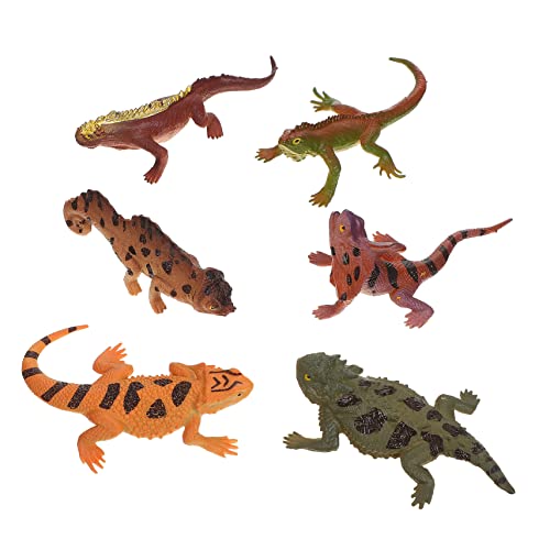 FELTECHELECTR 6Stücke Eidechsen Modellspielzeug Realistische Echsenfiguren für Dekoration und Bildungsunterricht für Kreatives und Sammeln Lebensechte Designs für Reptilienliebhaber von FELTECHELECTR