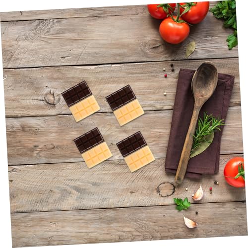FELTECHELECTR 8 Stück Teiliges Künstliche Schokoladen Dekoration aus Stabilem Harz Realistische Tischdekoration für Party Fotorequisiten Markt Restaurantgestaltung Braun weiße Farbmischung von FELTECHELECTR