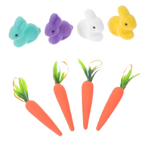FELTECHELECTR Flauschiges Hasen- Und Karotten-Ornament-Set Osterdekoration Für Zuhause 8-teilige Figuren Karotten-Ornamente Aus Schaumstoff von FELTECHELECTR