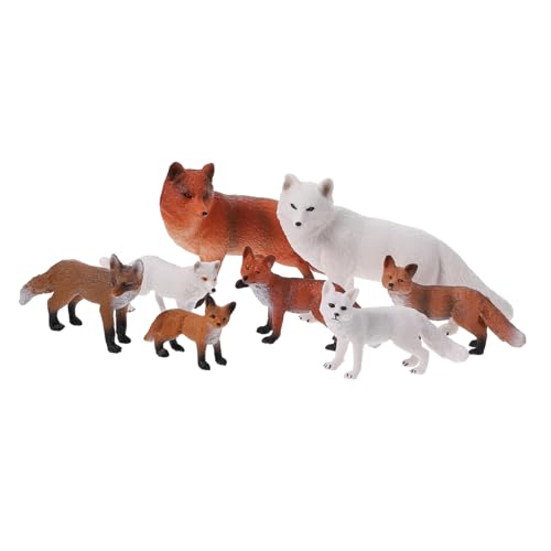 FELTECHELECTR 8Stücke Simulierter Modellschmuck Vielfältige Fuchsfiguren Tierspielzeug für Lehrreiche Dekoration für Zuhause und Büro zur Tierkunde von FELTECHELECTR