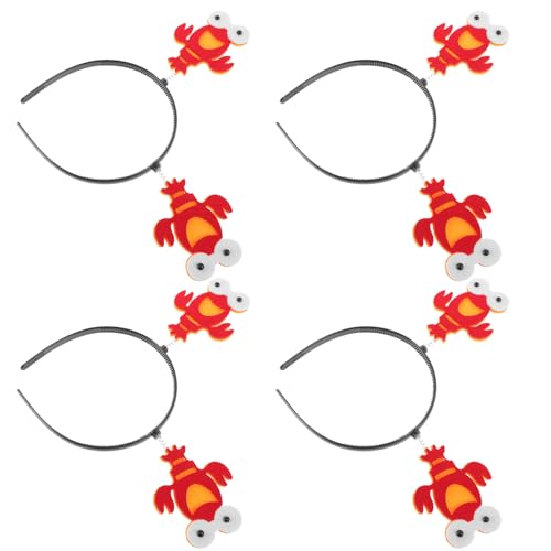 FELTECHELECTR 8st Hummer-stirnband Tier-stirnband Garnelen Kostüm Haarnadel Schnecken-stirnband Tierische Stirnbänder Lustiges Stirnband Langusten Kostüm Fisch-stirnband Hummer-party Plastik Rot von FELTECHELECTR
