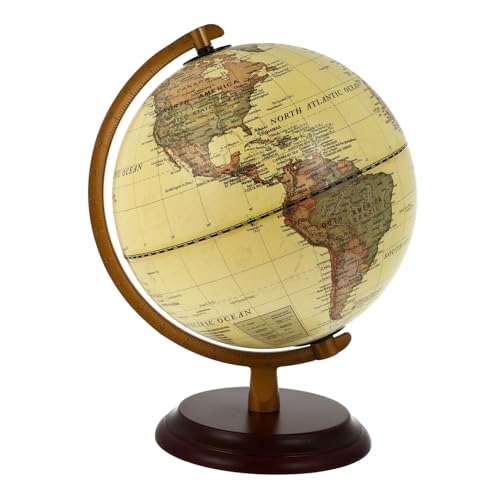 FELTECHELECTR Antiker Erdkugeldekor Globen der Erde Weltkugel- Tischglobus Globe Ornament pädagogisches Globusdekor geographie Desktop- -Schmuck Holz Khaki von FELTECHELECTR