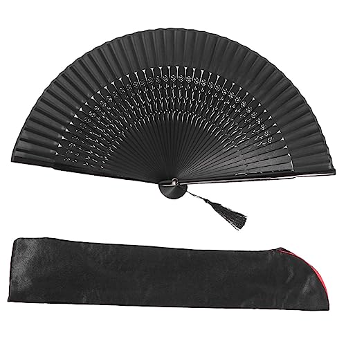 FELTECHELECTR Antiker Faltfächer Handgehaltene Tanzfächer mit Rosenholzgerüst und Schwarzer Abdeckung Traditioneller Chinesischer Fächer für Dekoration und Fotorequisit FELTECHELECTR Antiker Faltfächer Handgehaltene Tanzfächer mit Rosenholzgerüst und Schwarzer Abdeckung Traditioneller Chinesischer Fächer für Dekoration und Fotorequisit von FELTECHELECTR