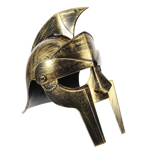 FELTECHELECTR Antiker Römischer Helm Ritter Spartan Helm Rüstung Gottes Kostüm Cosplay-helm Mittelalterlicher Ritterhelm Soldatenkostüm Für Herren Widerspricht Helmkostüm Hornhut Plastik Hörner von FELTECHELECTR