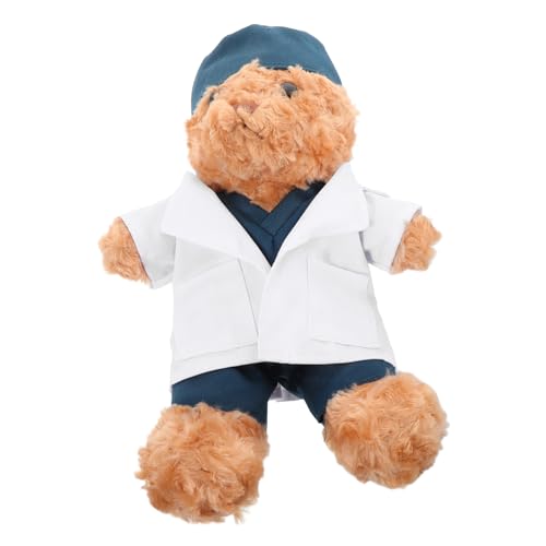 FELTECHELECTR Bär Plüschpuppe Weicher Stoffbär mit Outfit Kuscheliges für Kreative Geschenkidee und Dekoration für Zimmer Plüschbär mit Hut von FELTECHELECTR