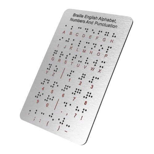 FELTECHELECTR Braille-Motherboard Braille schreibtafel Zeichen Braille-Lernzubehör Gadget für Blinde Menschen Aufkleber Braille-Alphabettafel aus Holz Braille-Spiele Rostfreier Stahl Silver FELTECHELECTR Braille-Motherboard Braille schreibtafel Zeichen Braille-Lernzubehör Gadget für Blinde Menschen Aufkleber Braille-Alphabettafel aus Holz Braille-Spiele Rostfreier Stahl Silver von FELTECHELECTR