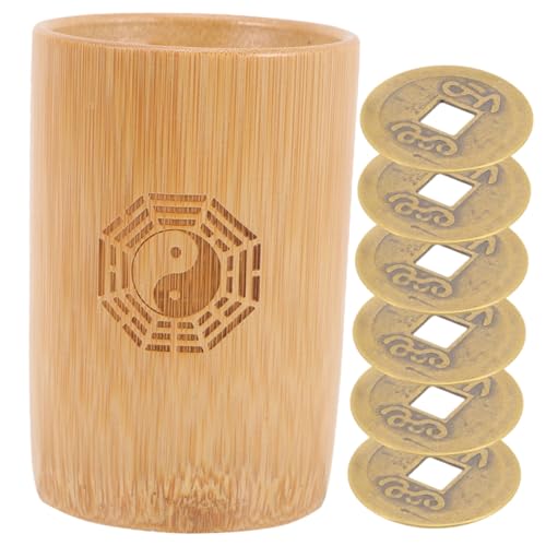 FELTECHELECTR Chinesisches Divinationsset mit Kupfermünzen und Bambuseimer Traditionelles Wahrsage Tool Vintage Feng Shui Glücksbringer Robustes Bambusmaterial Geeignet für Familienfeiern und FELTECHELECTR Chinesisches Divinationsset mit Kupfermünzen und Bambuseimer Traditionelles Wahrsage Tool Vintage Feng Shui Glücksbringer Robustes Bambusmaterial Geeignet für Familienfeiern und von FELTECHELECTR