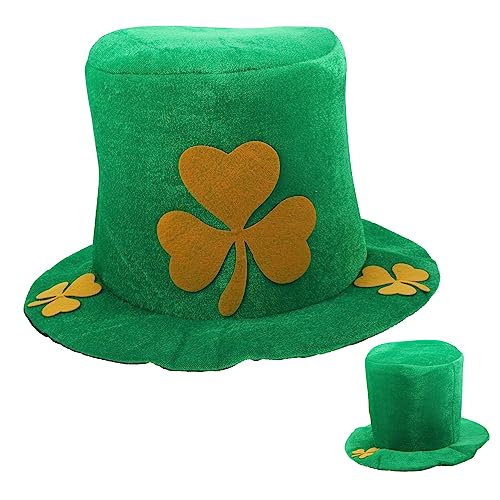 FELTECHELECTR Grüner Kobold Hut für St Patrick Day Kreative Kleeblatt Tophat aus Vliesstoff Party Accessoire und Dekoration für Festival und Kostümparty Unisex Feiern von FELTECHELECTR