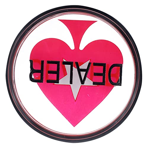 FELTECHELECTR Doppelseitiger Poker Dealer Button Acryl Händlerchip mit Klarer für Poker Spiele Turniere und Lernzwecke Robust Leicht und Vielseitig und Zählmarken von FELTECHELECTR