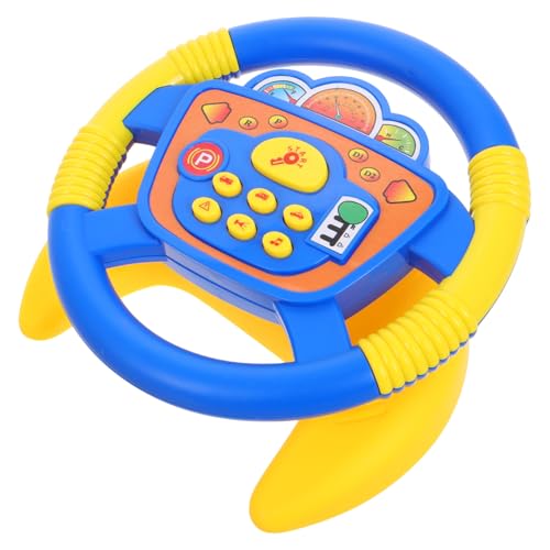 FELTECHELECTR Drehbares Kinderlenkrad mit Licht und Musik Simulierendes Auto Lenkrad für Jungen und Mädchen Pädagogisches Rollenspiel Bunter U Förmiger Stroller Steering Wheel Attachment von FELTECHELECTR