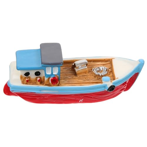 FELTECHELECTR Fischerbootverzierungen Miniatur-Bootsfigur nautische Segelbootfiguren Kunsthandwerk aus Kunstharz Ornament Mini-Boot-Dekor Mini-Bootsmodelle Sandkasten Strandboot von FELTECHELECTR