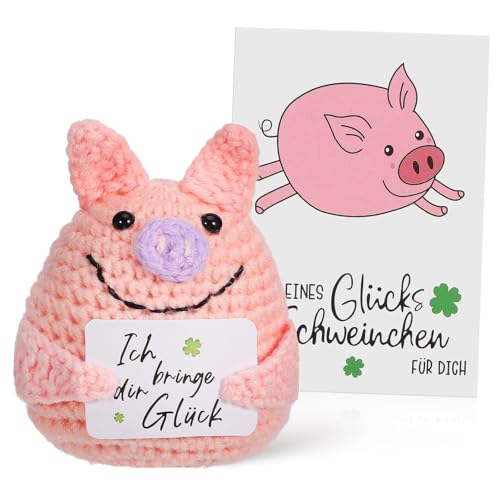 FELTECHELECTR Häkelschwein für Emotionale Unterstützung Weiches Plüschspielzeug Vielseitig Einsetzbar als Dekoration oder Partygeschenk Langlebiges von FELTECHELECTR