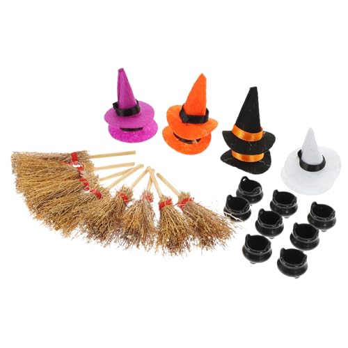 FELTECHELECTR Halloween Hexenhut Besen Kessel Set 24-TLG. Dekorationen Für Zuhause FELTECHELECTR Halloween Hexenhut Besen Kessel Set 24-TLG. Dekorationen Für Zuhause von FELTECHELECTR
