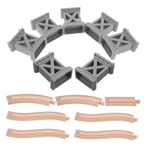 FELTECHELECTR Holz Eisenbahn Schienen mit Kreativ Brückenpfeilern und Aufsteigenden Gebogenen Gleisen Holz Zubehör für Spielspaß und Erweiterung des Zugspielzeuges FELTECHELECTR Holz Eisenbahn Schienen mit Kreativ Brückenpfeilern und Aufsteigenden Gebogenen Gleisen Holz Zubehör für Spielspaß und Erweiterung des Zugspielzeuges von FELTECHELECTR