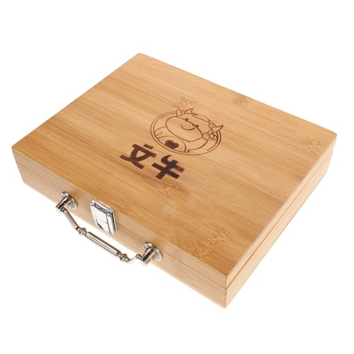 FELTECHELECTR Effiziente Aufbewahrung von Spielsteinen Mahjong-Box Mini-Kofferverpackung für die Reise Mahjong-Aufbewahrungskoffer im chinesischen Stil von FELTECHELECTR