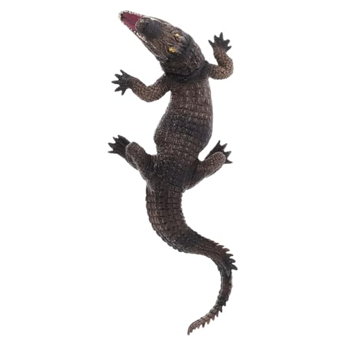FELTECHELECTR Krokodilmodell für die frühe Bildung gefälschte Krokodilspielzeuge Simulation Krokodil Tiermodell Kunststoffmodell simuliertes Krokodilmodell kleine Krokodilstatue PVC Dark Brown von FELTECHELECTR