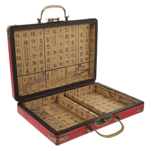 FELTECHELECTR Mahjong Aufbewahrungsbehälter Aufbewahrungsbox Tragetasche Vintage Set Leer Holzkiste Holzbehälter Mahjong Fliesenaufbewahrung Mehrzweck Mehrzweckbox China Reisetasche von FELTECHELECTR