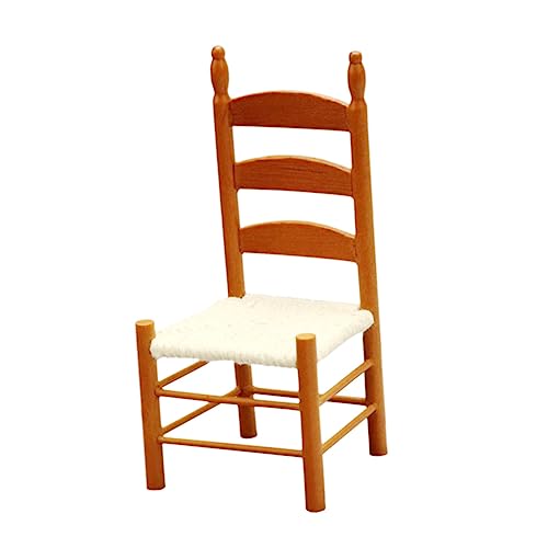 FELTECHELECTR Mini-Baumwoll Seiden Stuhl Stühle Mini-hausmöbel Vintage-Handwerk Stuhlmodell Studierzimmer Requisite Miniaturmodell Miniaturmöbel Mini-hausverzierung Baumwollseide Light Brown von FELTECHELECTR