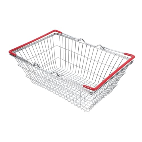 FELTECHELECTR Mini Einkaufskorb für Metallspielzeugkorb für Kaufladen und Rollenspiele Dekorativer Korb Rot für Kreative Spielstunden und Fantasievolles Einkaufen FELTECHELECTR Mini Einkaufskorb für Metallspielzeugkorb für Kaufladen und Rollenspiele Dekorativer Korb Rot für Kreative Spielstunden und Fantasievolles Einkaufen von FELTECHELECTR