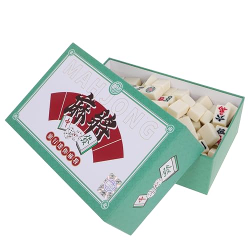 FELTECHELECTR Mahjong-Set Mini-chinesisches Mahjong-Spiel für Reisen Escape Room Wohnheim handgefertigte Fliesen stabile Konstruktion von FELTECHELECTR