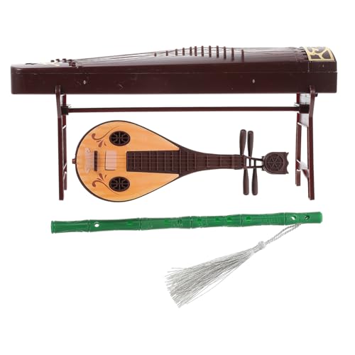 FELTECHELECTR Miniatur Chinesische Musikinstrumente mit Mini Pipa Guzheng und Flöte Feine Verarbeitung Dekorativ für Puppenhaus Mikro-Landschaft Kindgerecht Kunststoffmaterial Handgefertigt von FELTECHELECTR