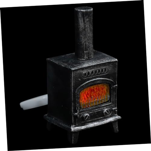 FELTECHELECTR Miniatur Kamin Modell aus Hochwertigem Resin mit LED Licht Puppenhaus Zubehör Realistische Deko für Puppenmöbel und Mikro Landschaften Kompakt und Leicht für Puppenstube und von FELTECHELECTR