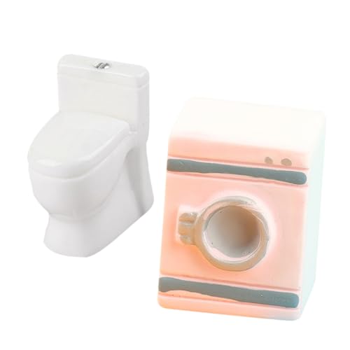 FELTECHELECTR Mini Waschmaschine Und Toilette Modell Set 2 Teiliges Puppenhaus Zubehör Für Miniaturmöbel Hochwertige Dekoration Für Puppenstuben Und Mikrolandschaften FELTECHELECTR Mini Waschmaschine Und Toilette Modell Set 2 Teiliges Puppenhaus Zubehör Für Miniaturmöbel Hochwertige Dekoration Für Puppenstuben Und Mikrolandschaften von FELTECHELECTR