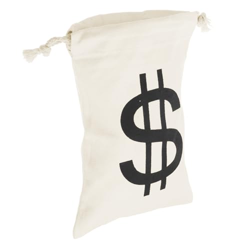 FELTECHELECTR Piraten Schatzbeutel aus Robustem Canvas Goldfarbene Münzen Tasche mit Kordelzug Wiederverwendbar Dekorativ für Halloween Party Süßigkeiten und Geschenktüten Piraten Motto von FELTECHELECTR