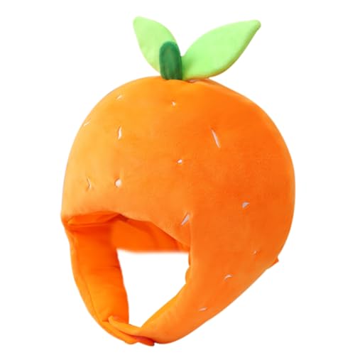 FELTECHELECTR Plüsch Fruchtkopf Orange Kopfputz Weicher Partyhut Fotorequisit für Fotobox Karneval Verkleidung Zubehör für Geburtstagsfeiern und Themenveranstaltungen von FELTECHELECTR