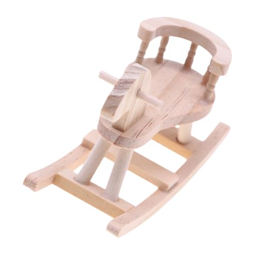 FELTECHELECTR Puppenhaus-Modell Mini-Stühle zum Basteln Puppenhaus-Schaukelstuhl Modelle Möbel Mini-Holzstühle Mini- -Holzstühle Miniatur Holzstuhl einstellen Dekorationen Ornamente hölzern von FELTECHELECTR