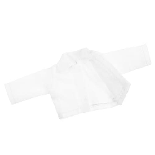FELTECHELECTR Kinderkleid Puppenkleidung Ersatz-puppenshirt Weiße Puppenhemden Mini-Puppen-t-Shirt Kleines Puppenoutfit Actionfiguren-Shirt Modelle Bjd-Shirt Jacke Stoff Lieferungen Ob11 von FELTECHELECTR