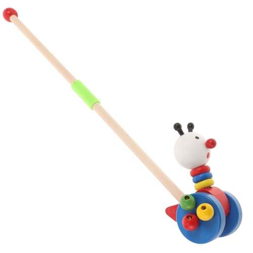 FELTECHELECTR Schiebe- Und Ziehspielzeug Aus Holz Mit Cartoon-Design, Lauflernhilfe Für Kleinkinder, Für Babys, Die Laufen Lernen, Bunte Rollende Räder Zum Spielen Im Innen- Und Außenbereich von FELTECHELECTR