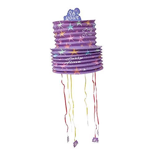 FELTECHELECTR Schnur Pinata-Geschenkbox Spielzeug Kidcraft-Spielset Halloween-Piñata Sport Laterne Stern-Pinata draussen Requisiten schmücken Draht ziehen Kind Papier Violett von FELTECHELECTR