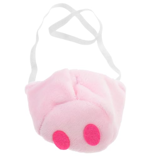 FELTECHELECTR Schweinenase Verkleiden Cartoon- Falsche Schweinenase Tragbare Tiernase Gefälschte Tiernase Schweinsnase Verkleiden Künstliches Tier Cosplay-tiernase Rosa Stoff von FELTECHELECTR