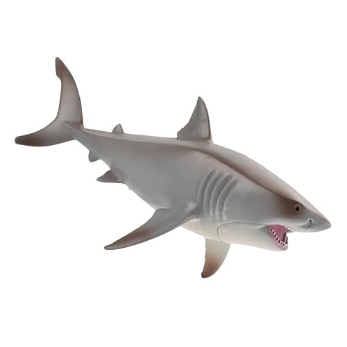 FELTECHELECTR Simulation des Weißen Hais Miniaturen Lernspielzeug Hai-badespielzeug Miniatur-hai-Figuren Dekoration Realistisches Hai-Spielzeug Heimzubehör Modell PVC Skulptur Kind Tier von FELTECHELECTR