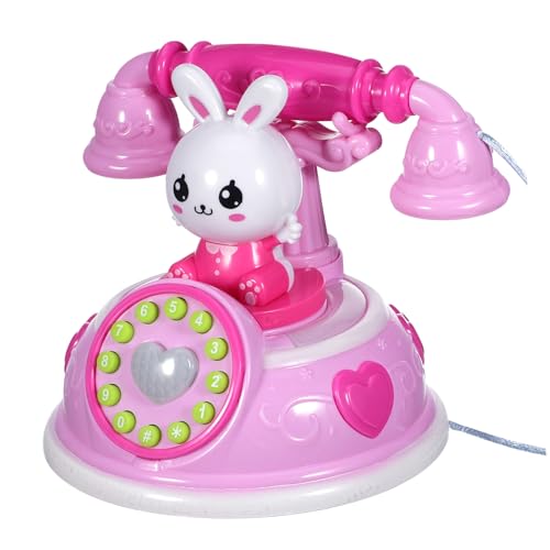 FELTECHELECTR Simuliertes Telefon Kleiner Hase Kindertelefon Simulation Haushaltsgerät Telefon Form Drehtelefon Handy Spielhaus Rosa Kunststoff FELTECHELECTR Simuliertes Telefon Kleiner Hase Kindertelefon Simulation Haushaltsgerät Telefon Form Drehtelefon Handy Spielhaus Rosa Kunststoff von FELTECHELECTR