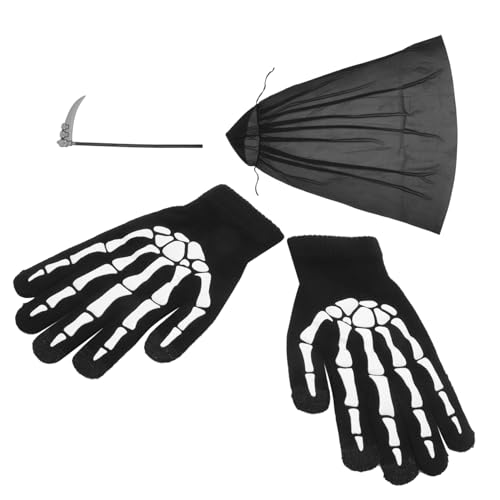 FELTECHELECTR Komplettes Set Halloween Kostüm Umhang Handschuhe Tod Cosplay Zubehör für Erwachsene FELTECHELECTR Komplettes Set Halloween Kostüm Umhang Handschuhe Tod Cosplay Zubehör für Erwachsene von FELTECHELECTR