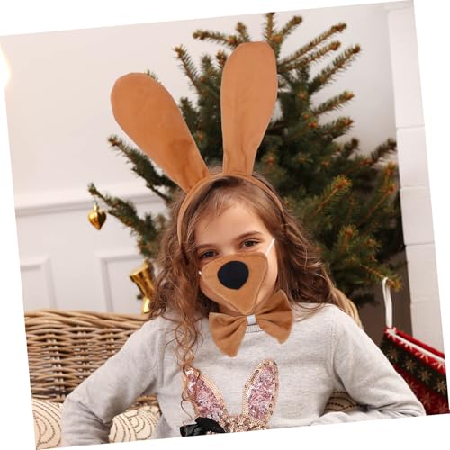 FELTECHELECTR Welpen Kostüm Set mit Realistischem Hundeohren Stirnband Nase und Fliege Weiches Tierkostüm Zubehör für Fasching Halloween Cosplay und Kinderpartys FELTECHELECTR Welpen Kostüm Set mit Realistischem Hundeohren Stirnband Nase und Fliege Weiches Tierkostüm Zubehör für Fasching Halloween Cosplay und Kinderpartys von FELTECHELECTR